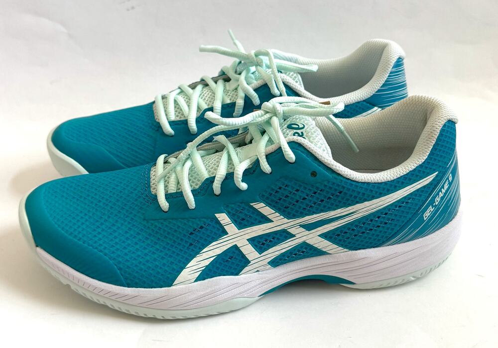 Asics Tennis Game 9 Pickleball Sneakers Teal Blue Green Women's Size 11 NEW